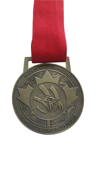 English side of the 2024 Skills Ontario Competition gold medal.