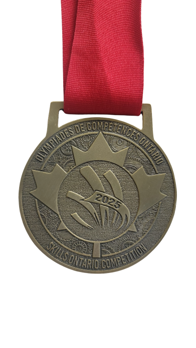 French side of the 2024 Skills Ontario Competition gold medal.