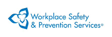 A photo of the blue logo for Workplace Safety & Prevention Services.