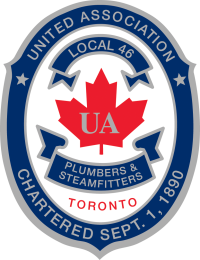 Logo for UA Local 46.